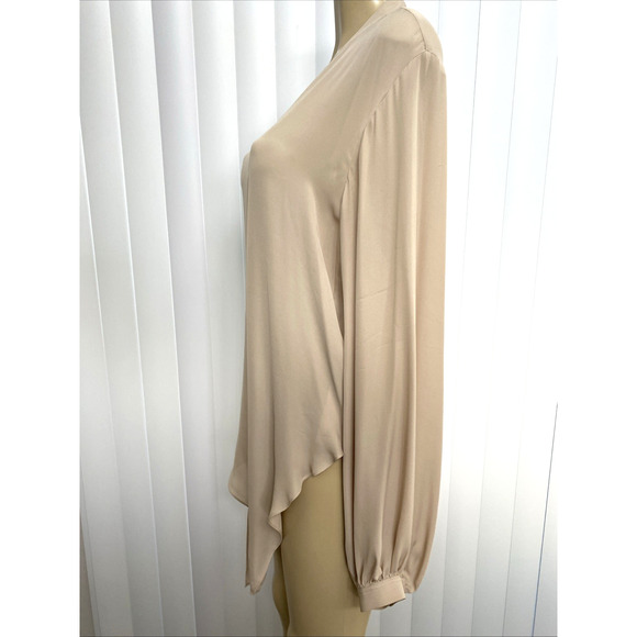 Dorothee Schumacher Twist Blouse Top Long Sleeve Silk Button Tie Button 4 L - Picture 4 of 9